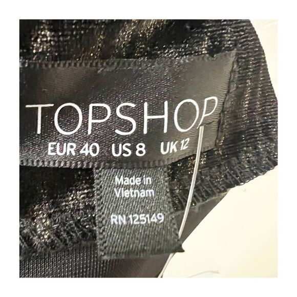 Topshop NWT Metallic Dress Party Cocktail Size 8 Open Shoulder Open Back - Picture 10 of 10